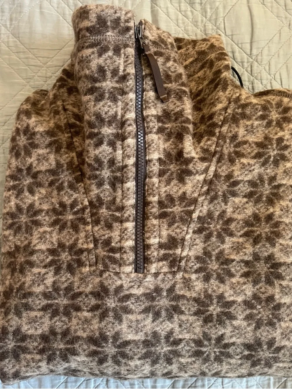 J. CREW Wool-blend sherpa fleece quarter-zip pullover Size S‎ NWT $298 CO180